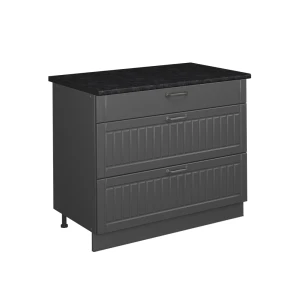 Küchenunterschrank Fame-Line Dunkelgrau/Anthrazit 100 cm, AP Anthrazit Vicco
