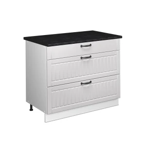 Armário baixo de cozinha Fame-Line Casa de campo branca/Branco 100 cm, AP Antracite Vicco