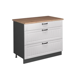 Keittiön alakaappi Fame-Line Valkoinen maalaistalo/antrasiitti 100 cm, AP Oak Vicco