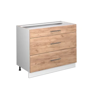 Küchenunterschrank Fame-Line Goldkraft Eiche/Weiß 100 cm, AP Eiche Vicco