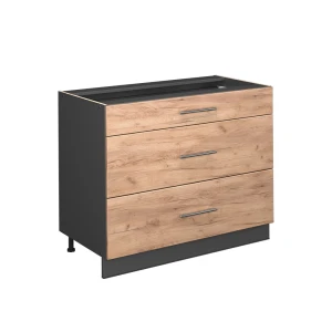 Keukenonderkast Fame-Line Goudkleurig Eiken/Antraciet 100 cm, WB Eik Vicco