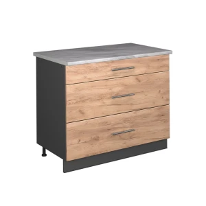 Szafka dolna Fame-Line Dąb goldkraft/Antracyt 100 cm, BP Marmur Vicco