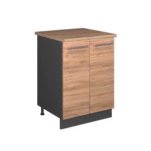 Spülenunterschrank Fame-Line Goldkraft Eiche/Anthrazit 60 cm Vicco