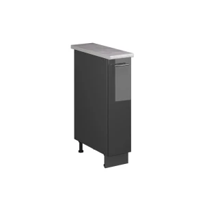 Mueble de botica Fame-Line Antracita alto brillo/Antracita 20 cm, ET Mármol Vicco