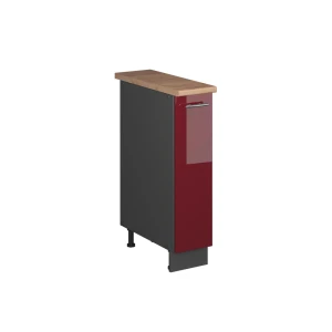 Apothekerschrank Fame-Line Bordeaux Hochglanz/Anthrazit 20 cm, AP Eiche Vicco