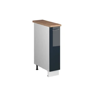 Apothekerschrank Fame-Line Dunkelblau Hochglanz/Weiß 20 cm, AP Eiche Vicco