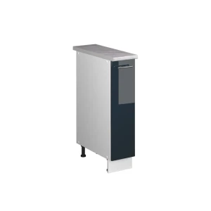 Apothekerschrank Fame-Line Dunkelblau Hochglanz/Weiß 20 cm, AP Marmor Vicco