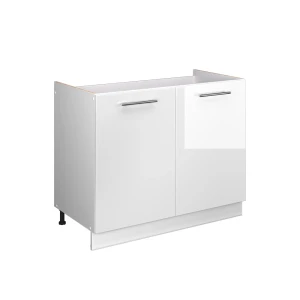 Mueble bajo para fregadero Fame-Line Blanco alto brillo/Blanco 100 cm sin encimera Vicco