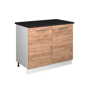 Wastafelonderkast Fame-Line Goudkleurig Eiken/Wit 100 cm, WB Antraciet Vicco