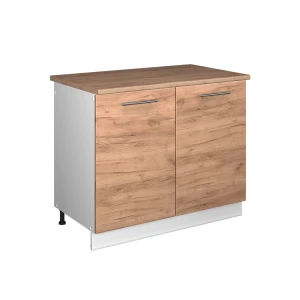 Spülenunterschrank Fame-Line Goldkraft Eiche/Weiß 100 cm, AP Eiche Vicco