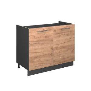 Spülenunterschrank Fame-Line Goldkraft Eiche/Anthrazit 100 cm, AP Eiche Vicco