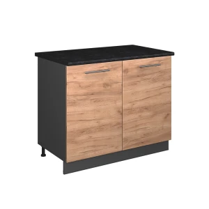 Spülenunterschrank Fame-Line Goldkraft Eiche/Anthrazit 100 cm, AP Anthrazit Vicco