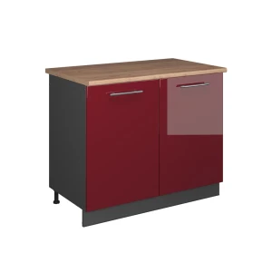 Vaskeskab Fame-Line Bordeaux rød højglans/Antracit 100 cm, BP Eg Vicco