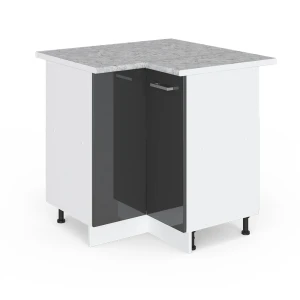 Armario esquinero universal R-Line Antracita alto brillo 75.6 cm con puerta, con encimera Vicco