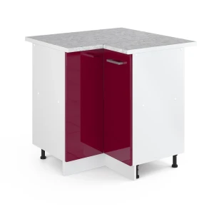 Kulmakaappi kodintarvikkeille R-Line Bordeaux korkeakiilto 75.6 cm ovella, työtasolla Vicco