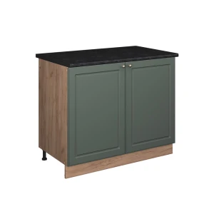 Wastafelkast Fame-Line Groen-Goud Landhuis/Goudkleurig Eiken 100 cm, WB Antraciet Vicco