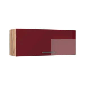 Hängeschrank Fame-Line Bordeaux Hochglanz/Goldkraft Eiche 100 cm Vicco