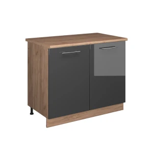 Szafka pod zlew Fame-Line Antracyt połysk/Dąb goldkraft 100 cm, BP Dąb Vicco