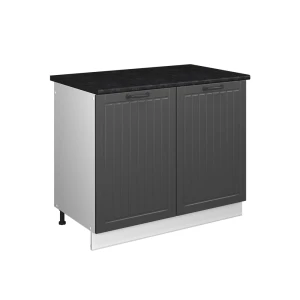 Spülenunterschrank Fame-Line Dunkelgrau/Weiß 100 cm, AP Anthrazit Vicco