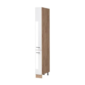 Apothekerschrank Fame-Line Weiß Hochglanz/Goldkraft Eiche 20 cm Vicco