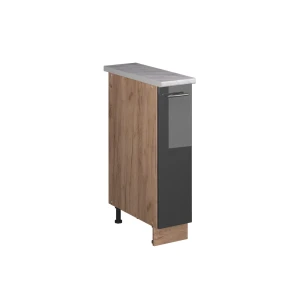 Apotekerskab Fame-Line Antracit højglans/Gylden eg 20 cm, BP Marmor Vicco