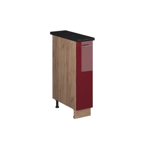Apothekerschrank Fame-Line Bordeaux Hochglanz/Goldkraft Eiche 20 cm, AP Anthrazit Vicco