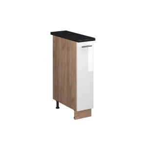 Apothekerschrank Fame-Line Weiß Hochglanz/Goldkraft Eiche 20 cm, AP Anthrazit Vicco
