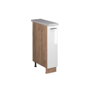 Apotekerskab Fame-Line Hvid højglans/Gylden eg 20 cm, BP Marmor Vicco