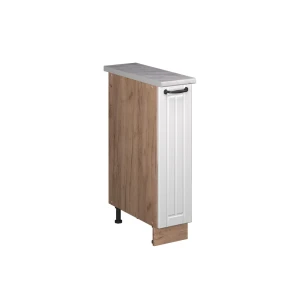 Apothekerschrank Fame-Line Weiß Landhaus/Goldkraft Eiche 20 cm, AP Marmor Vicco