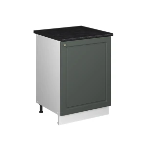 Küchenunterschrank Fame-Line Grün-Gold Landhaus/Weiß 60 cm 1 Tür mit Arbeitsplatte Vicco