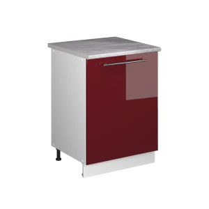 Spülenunterschrank Fame-Line Bordeaux Hochglanz/Weiß 60 cm Vicco