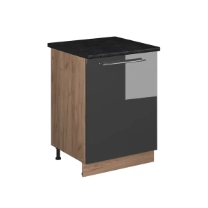 Vaskeskab Fame-Line Antracit højglans/Gylden eg 60 cm Vicco