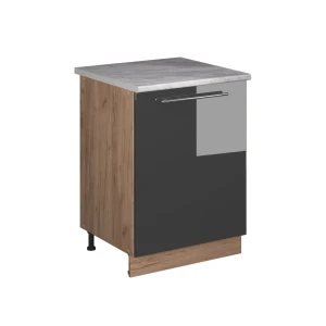 Vaskeskab Fame-Line Antracit højglans/Gylden eg 60 cm Vicco