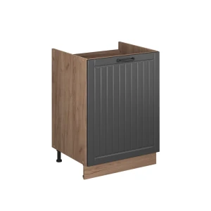 Spülenunterschrank Fame-Line Dunkelgrau/Goldkraft Eiche 60 cm Vicco