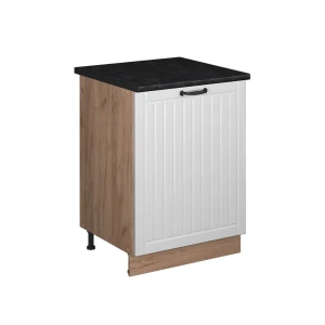 Spülenunterschrank Fame-Line Weiß Landhaus/Goldkraft Eiche 60 cm Vicco