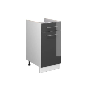 Mobile base per lavello/piano cottura Fame-Line Antracite lucido/Bianco 40 cm senza piano di lavoro Vicco