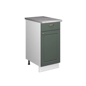 Unterschrank für Spüle/Kochfeld Fame-Line Grün-Gold Landhaus/Weiß 40 cm, AP Marmor Vicco