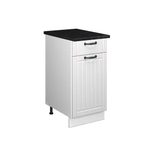 Unterschrank für Spüle/Kochfeld Fame-Line Weiß Landhaus/Weiß 40 cm, AP Anthrazit Vicco