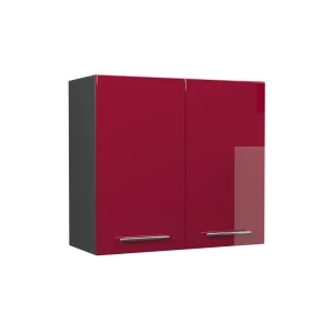 Hængeskab Fame-Line Bordeaux rød højglans/Antracit 80 cm Vicco