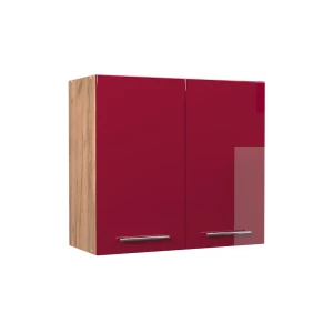 Hängeschrank Fame-Line Bordeaux Hochglanz/Goldkraft Eiche 80 cm Vicco