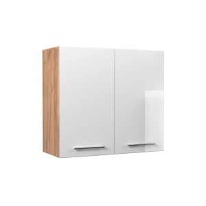 Hængeskab Fame-Line Hvid højglans/Gylden eg 80 cm Vicco