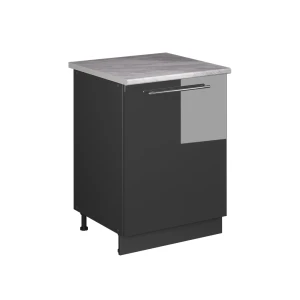 Szafki kuchenne Fame-Line Antracyt połysk/Antracyt 60 cm 1 drzwi z blatem roboczym Vicco