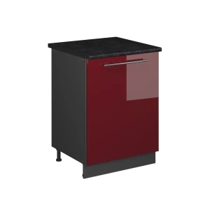 Spülenunterschrank Fame-Line Bordeaux Hochglanz/Anthrazit 60 cm Vicco