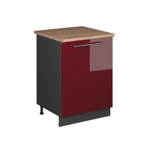 Szafka pod zlew Fame-Line Bordowy wysoki połysk/Antracyt 60 cm Vicco