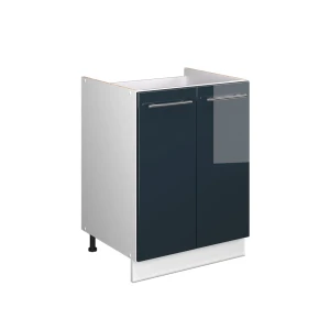 Meuble bas sous-évier Fame-Line Bleu foncé brillant/Blanc 60cm Vicco