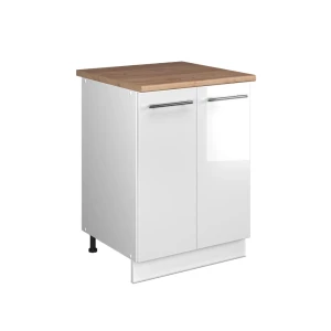 Spülenunterschrank Fame-Line Weiß Hochglanz/Weiß 60 cm Vicco