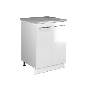 Szafka pod zlew Fame-Line Biały wysoki połysk/Biały 60 cm Vicco