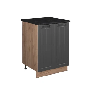 Spülenunterschrank Fame-Line Dunkelgrau/Goldkraft Eiche 60 cm Vicco