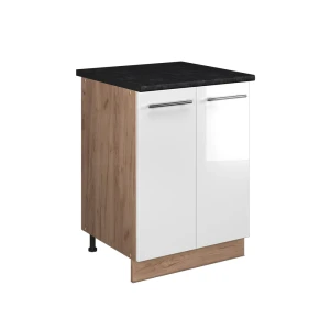 Vaskeskab Fame-Line Hvid højglans/Gylden eg 60 cm Vicco