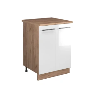 Szafka pod zlew Fame-Line Biały wysoki połysk/Dąb goldkraft 60 cm Vicco